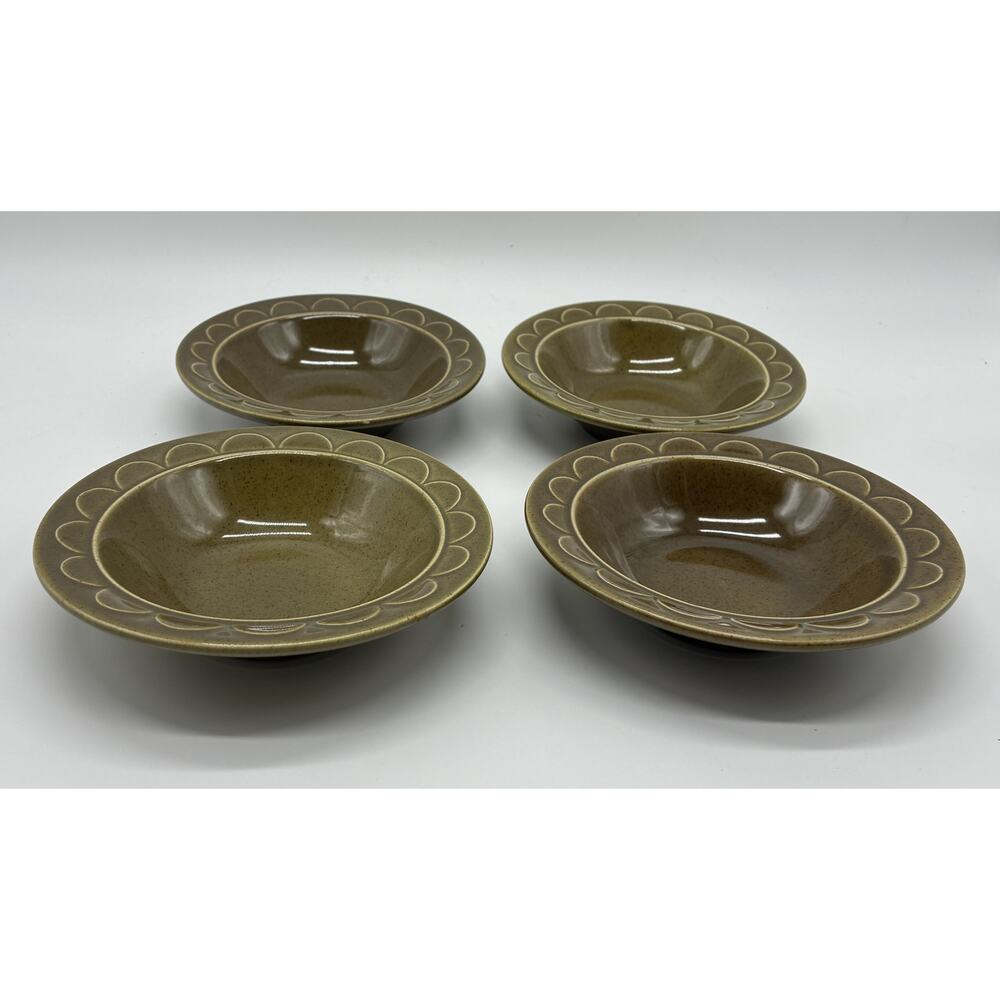 Homer & Laughlin Sheffield Granada Avocado Ironstone Small Bowls - Lot of 4